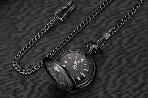 Engraved “to My Son” “I Love You” Pocket Watch with Chain